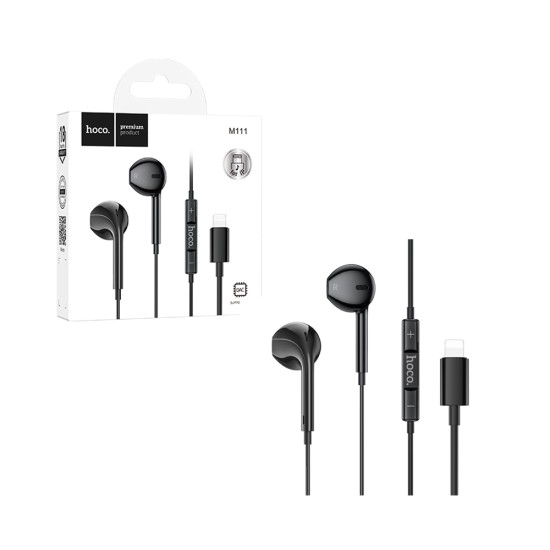 Auscultadores com Cabo Hoco M111 Primero com Microfone Lightning 1,2m Preto